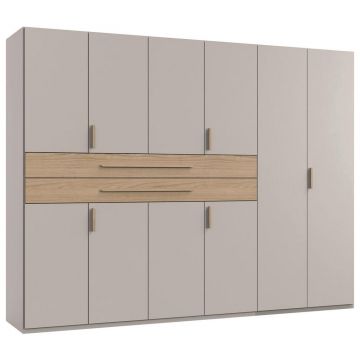 Șifonier, 270/208/65 cm, culoare lemn stejar, cașmir