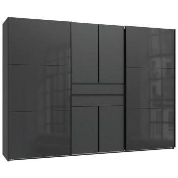 Șifonier, 300/216/65 cm, grafit, gri