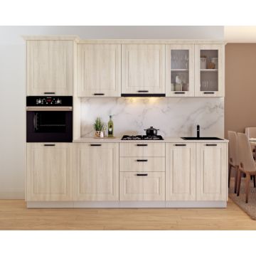 Mobila Bucatarie Athena MDF Lemn Alb 266x223x60 cm