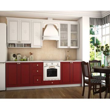Set Bucatarie Versailles MDF Rosu 260x60x200cm