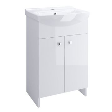 Set mobilier si lavoar Cersanit, Sati, 60,5 x 41,5 cm, alb