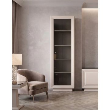 Vitrina Largo REG1W cu usa de vitrina si polite 61,5x38x204 cm h culoare cashmire