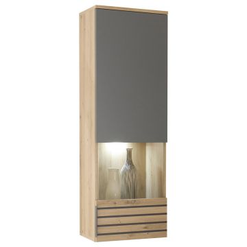 Vitrină Suspendată, gri, stejar Artisan