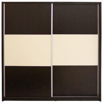 Dulap Milano cu usi culisante, 206 x 220 x 60 cm, Wenge / Vanilie