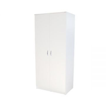 Dulap Soft 2 usi scurt, Alb, 80 x 180 x 53 cm