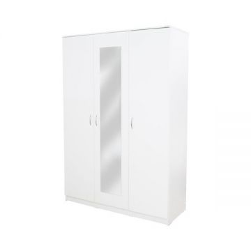 Dulap Soft 3 usi cu oglinda, alb, 135 x 200 x 53 cm