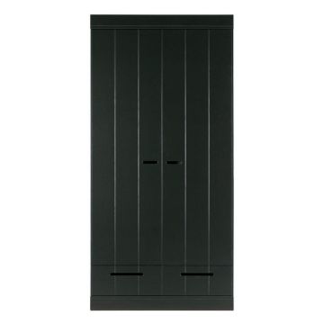 Șifonier din lemn de pin negru 94x195 cm Connect - WOOOD