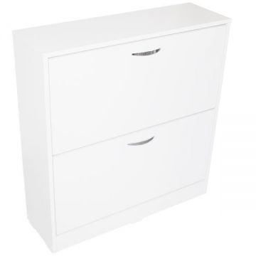 Pantofar 2 Usi Mic, Alb, 60 x 84 x 26 cm