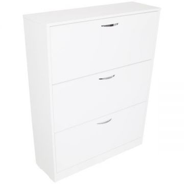 Pantofar 3 Usi Mare, Alb, 80 x 120 x 26 cm