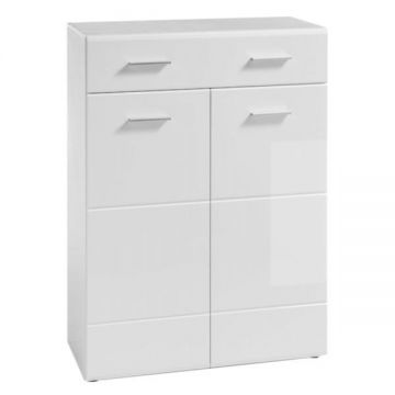 Pantofar mdf alb lucios Norlan 90x40x122 cm