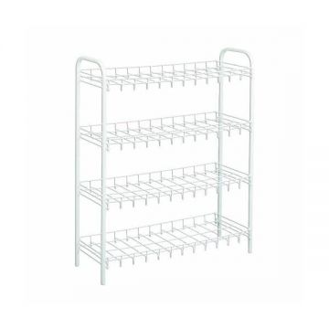 Suport, raft pentru pantofi cu 4 etaje, alb, 64x23x80 cm - Maxdeco