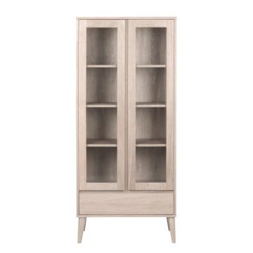 Vitrină în culoare naturală cu aspect de lemn de stejar 80x178 cm Nagano – Actona