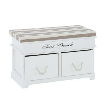 Bancheta hol cu perna, SEAT BENCH 1 NEW, lemn alb