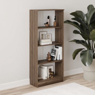 Biblioteca Flint, 3 Polite, Stejar Bronz, 70 x 32 x 159 cm