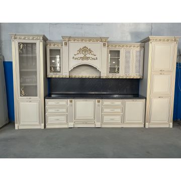 Bucatarie Milano crem cu auriu 420 cm lungime fronturi mdf