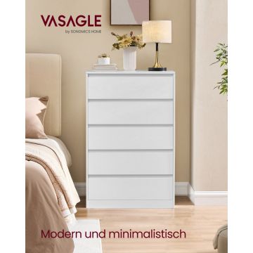 Comoda cu sertare, Lidia, Alb, 60x40x97.4 cm