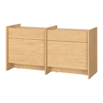 Comodă în culoare naturală cu aspect de lemn de stejar 146x76x51 cm Hido – noo.ma