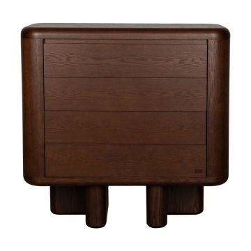 Comodă în culoare naturală închisă cu aspect de lemn de frasin 100x98x40 cm Herman – Dutchbone