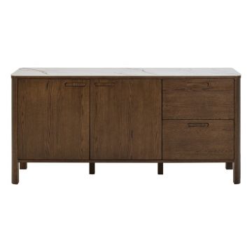 Comodă maro cu aspect de lemn de stejar 160x75x40 cm Southampton – Actona