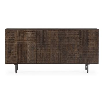 Comodă maro închis din lemn de mango 160x75x40 cm Kalai – MOME