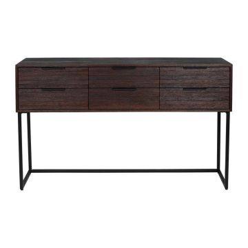 Comodă maro închis din lemn de tec Webster – White Label