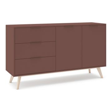 Comodă teracotă cu aspect mat 140x81x40 cm Campus – Marckeric