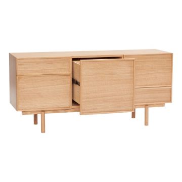 ComodÄÃ®n culoare naturalÄjoasÄcu aspect de lemn de stejar 140x65 cm Cube âHÃ¼bsch