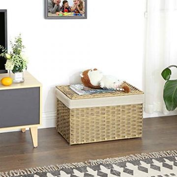 Cutie de depozitare, Songmics, Galben, 55.5x34.0x34.0 cm