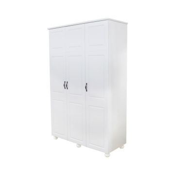 Dulap 3 usi mdf Dynasty alb, 138 x 216 x 59 cm