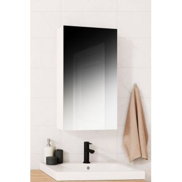 Dulap baie, 1 usa, oglinda, alb, 40x14x68 cm