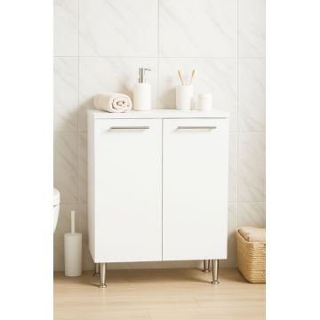 Dulap baie, 2 usi, alb, 60x30x80 cm