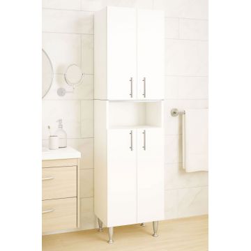 Dulap baie seria 002, 4 usi, alb, 35x31.6x166 cm