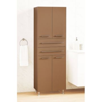 Dulap baie seria 008, front MDF, 4 usi, 2 sertare, cappuccino, 60x31.6x180 cm