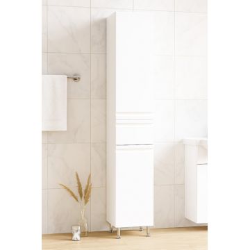 Dulap baie seria 786, front MDF, 2 usi, 1 sertar, alb, 30x31.6x180 cm