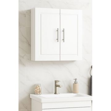 Dulap baie suspendat ANDRE, front MDF, 2 usi, alb, 60x17x60 cm
