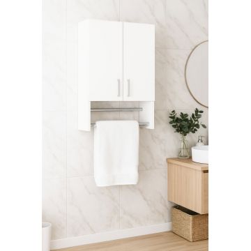 Dulap baie suspendat BELLA, 2 usi, alb, 40x21.5x68 cm