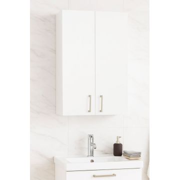 Dulap baie suspendat PROFI, 2 usi, montat, alb, 45x21.5x68 cm