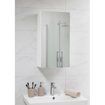 Dulap baie suspendat PROMO, 1 usa, oglinda, alb, 30x21.5x68 cm