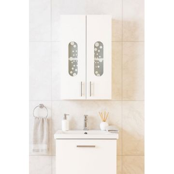 Dulap baie suspendat seria 177 LAGUNA, front MDF, 2 usi, alb, 30x21.5x68 cm