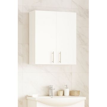 Dulap baie suspendat VERONA, front MDF, 2 usi, alb, 65x21.5x68 cm