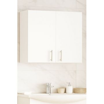 Dulap baie suspendat VERONA, front MDF, 2 usi, alb, 80x21.5x68 cm