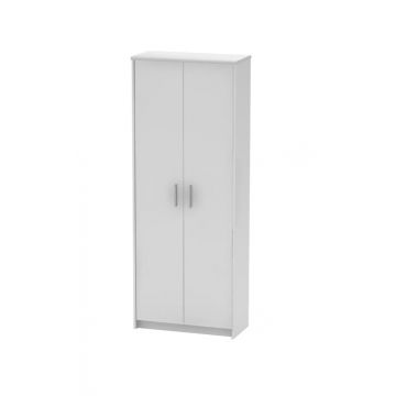 Dulap birou cu polite JOHAN NEW 05, 72,5x33,8x186 cm, culoare alba
