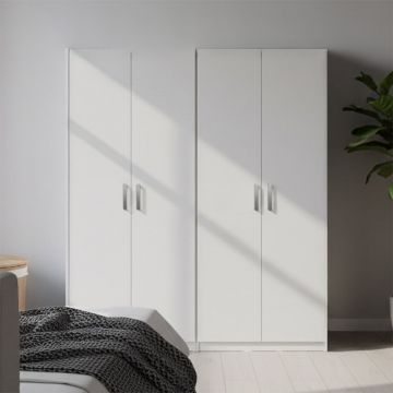 Dulap cu 4 usi, Athos I, V1, Alb, 160x42x180 cm