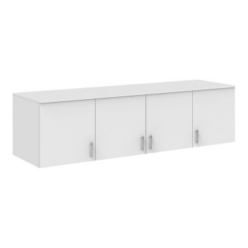 Dulap cu patru uși Royal, stil loft, lemn, alb, 200x58x53 cm