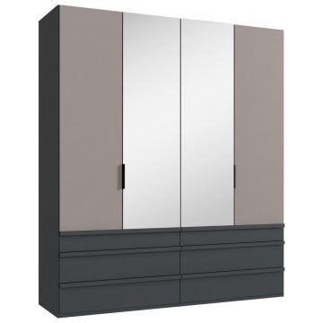 Dulap Cu Uși Pliabile, 200/236/58 cm, grafit, gri, sahara