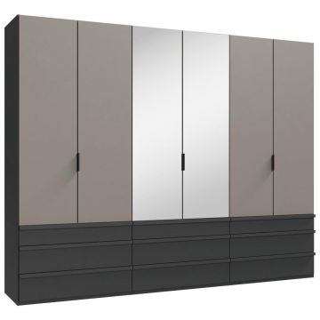 Dulap Cu Uși Pliabile, 300/216/58 cm, grafit, gri, sahara