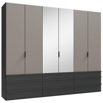 Dulap Cu Uși Pliabile, 300/236/58 cm, grafit, gri, sahara