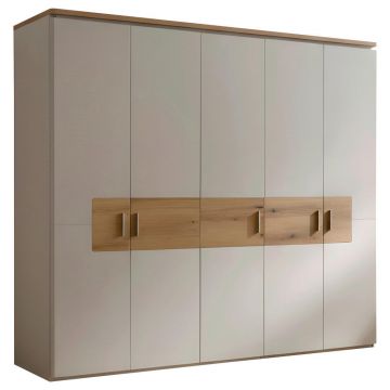 Dulap Cu Uși Rotative, 248/219/59 cm, culoare lemn stejar, cașmir