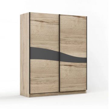 Dulap cu usi culisante Aura Stejar Nebraska 200 x 60 x 220 cm