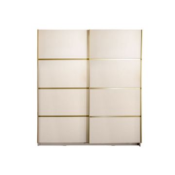 Dulap Gold 180 crem usi culisante MDF lucios